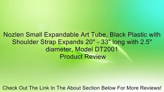 Nozlen Small Expandable Art Tube, Black Plastic with Shoulder Strap Expands 20
