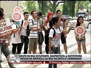 Mga estudyante, iprinotesta ang pagtaas ng matrikula