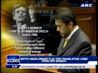 Sotto draws flak anew for 'copying' RFK speech