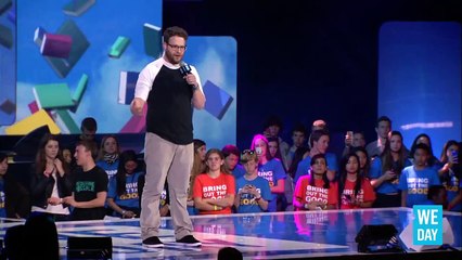 Seth Rogen speaks at We Day California