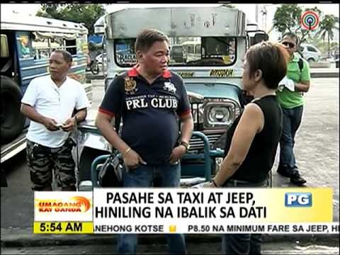 Pasahe sa taxi at jeep, hiniling na ibalik sa dati