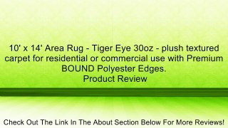 10' x 14' Area Rug - Tiger Eye 30oz - plush textured carpet for residential or commercial use with Premium BOUND Polyester Edges. Review