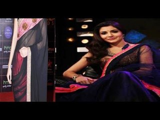 Anushka Sharma Wearing Transparent Single Strap Blouse at the Renault Star Guild Awards 2013