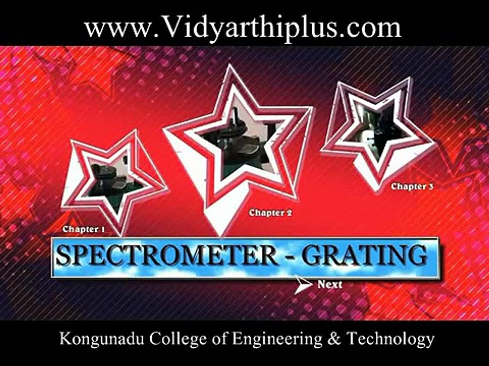 Spectrometer Grating Experiment Wavelength of Mercury Spectrum