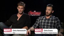 Chris Hemsworth and Chris Evans on Marvel’s “Avengers_ Age of Ultron”