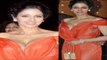 Hot Shridevi In Orange Open Neck Dress Exposing Hot Cleavage
