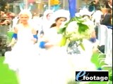 twenty brides to-be race in an obstacle course