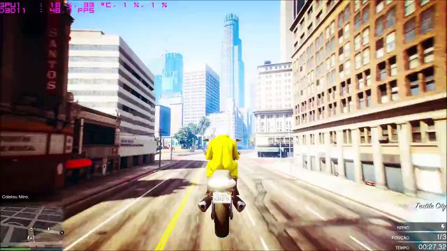 GTA V PC - CORRIDINHA DE MOTO DE LEVE HEHEHE !!!