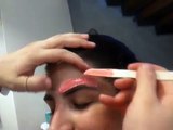 Waxing eyebrows