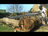 Chainsaw milling large walnut with Stihl 090 and 48