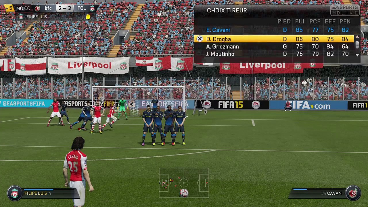 FIFA 15 coup Franc direct de cavani .