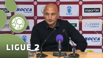 Conférence de presse AC Ajaccio - Stade Brestois 29 (2-1) : Olivier PANTALONI (ACAJ) - Alex  DUPONT (SB29) - 2014/2015