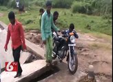 Bridge collapsed due to rains in Mancherial - People blames officers for the incident