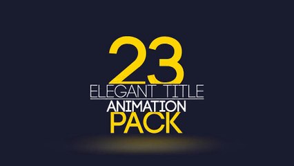 After Effects Project Files - 23 Elegant Title Animation - VideoHive 9693080