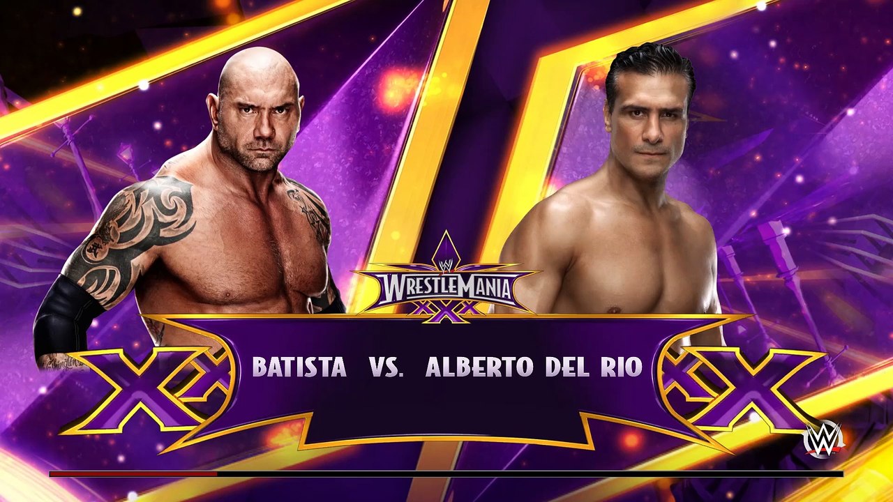 Batista vs Alberto del Rio - WrestleMania - WWE2K15 - 1080p
