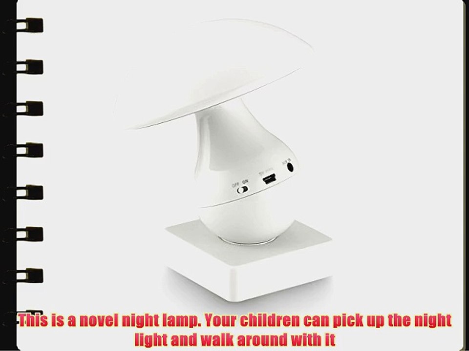 ELETA Mushroom LED Kids Night Light Touch Dimmable Lamp Bluetooth Speaker Gift for Teens Girlfriend