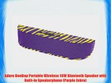 Aduro BeeBop Portable Wireless 10W Bluetooth Speaker with Built-in Speakerphone (Purple Zebra)