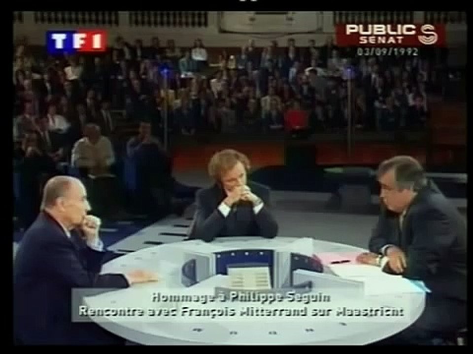 Mitterand..Seguin debat.pour.ou contre.l europe 1992.schengen