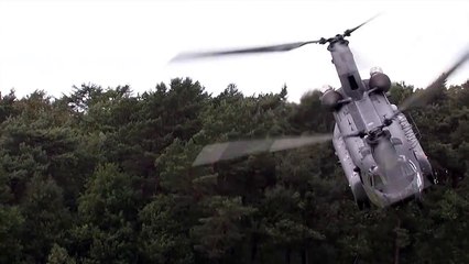 Chinook helicopter in action