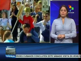 Vladimir Putin participa en la Marcha del Regimiento Inmortal en Moscú