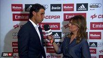 Rafael Nadal's interview at the Santiago Bernabeu stadium in Madrid. 9 May 2015.