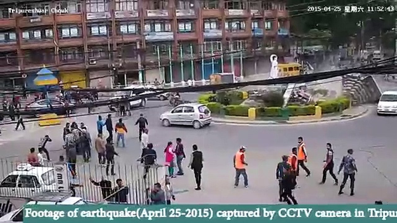 Earthquake in Nepal 2015, CCTV footage