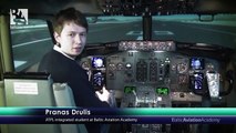 Cross - wind take-- off and landing on a Boeing 737 CL. Baltic Aviation Academy