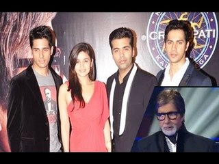 Karan Johar & Student of the Year team In KBC