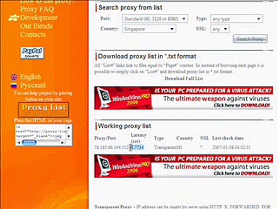 setting proxy
