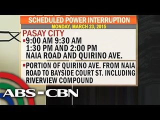 Mga power interruption sa Metro Manila ngayong araw