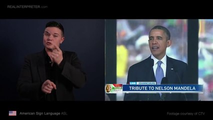 U.S. President Barack Obama in American Sign Language - Real Interpreter