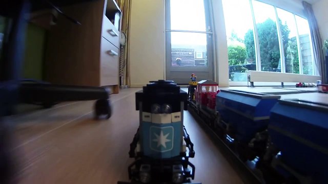 Enormous 6 Lego train crash with Horizon Express, Maersk, 7755, 7740, 7745, 3677 video