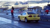 1998 Mustang Cobra vs 57? Chevy Drag Race