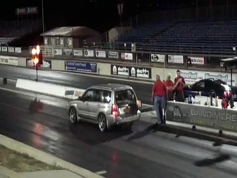 Subaru Forester XT vs C5 Corvette drag race Bandimere Speedway