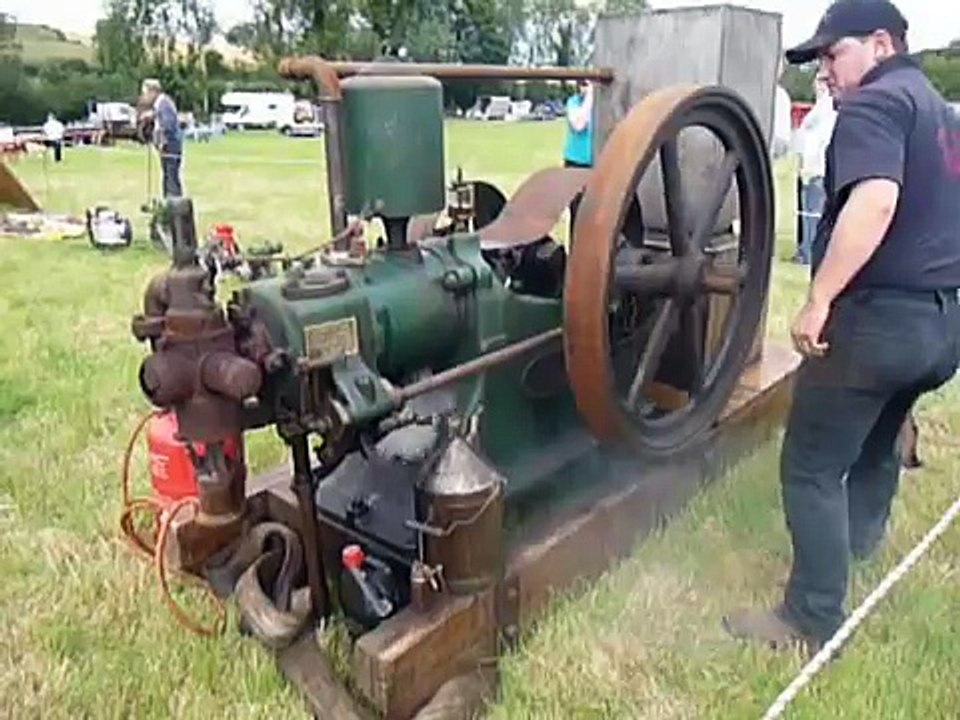 starting a 1904, 9 hp hot bulb tangye engine.