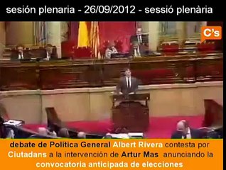 C's - PLENO de Política General.Intervención de Ciutadans. Albert Rivera, 26/09/2012