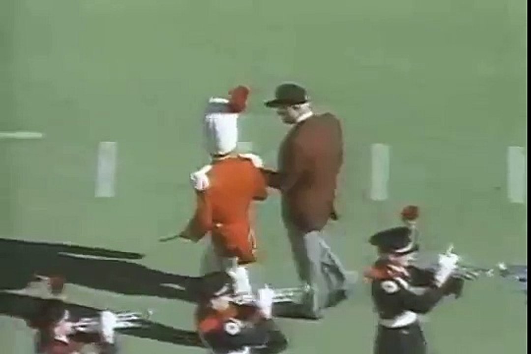 Woody Hayes Dots the "i" During Script Ohio