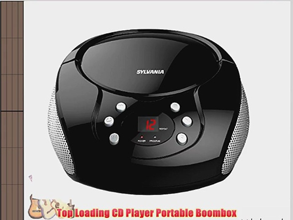 Sylvania Portable CD Boombox with AM/FM Radio (Black)