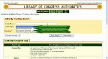 Searching for Name Authorities Using the Library of Congress Authorities Website