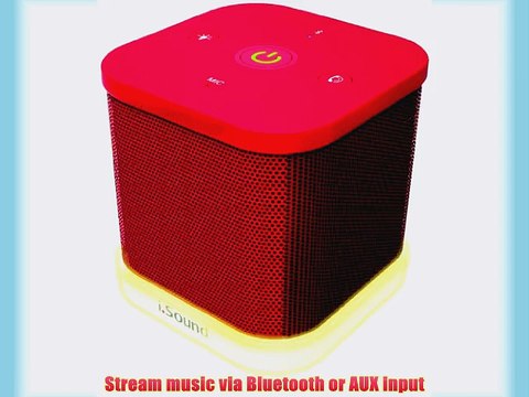 iSound iGlowSound Cube Bluetooth Speaker (red)