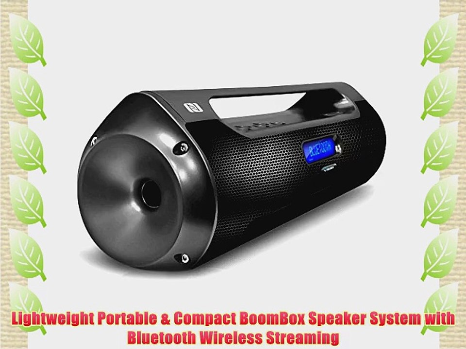Pyle PBMSPG50 Street Vibe Bluetooth Portable Boom Box Speaker Wireless NFC Pairing USB Flash