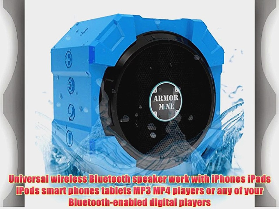 Speaker with Bluetooth for iPhone and Other Mobile Devices Waterproof Rugged Shockproof Dustproof