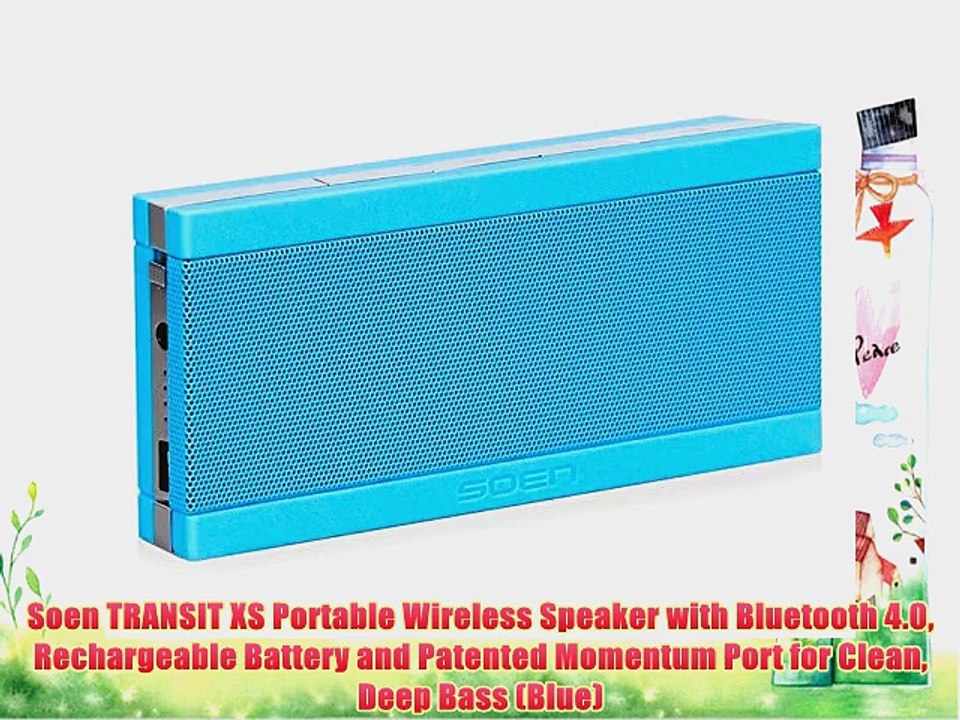 Soen TRANSIT XS Portable Wireless Speaker with Bluetooth 4.0 Rechargeable Battery and Patented