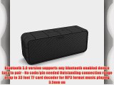 TANNC? Wireless Portable Mini Bluetooth Stereo Speakers Rechargable Battery Comes with Black