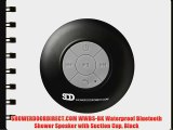 SHOWERDOORDIRECT.COM WWBS-BK Waterproof Bluetooth Shower Speaker with Suction Cup Black