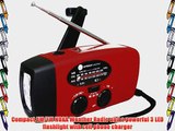 Ambient Weather WR-089 Compact Emergency Solar Hand Crank AM/FM/NOAA Weather Radio Flashlight