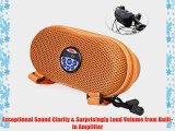 Ivation Multi-Function Bicycle Speaker With External Audio Controls - ORANGE - Portable Travel