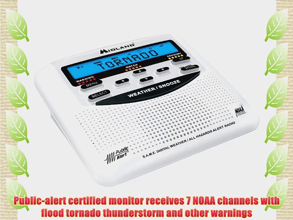 Midland WR120EZ NOAA Weather Alert All Hazard Public Alert Certified Radio with SAME Trilingual