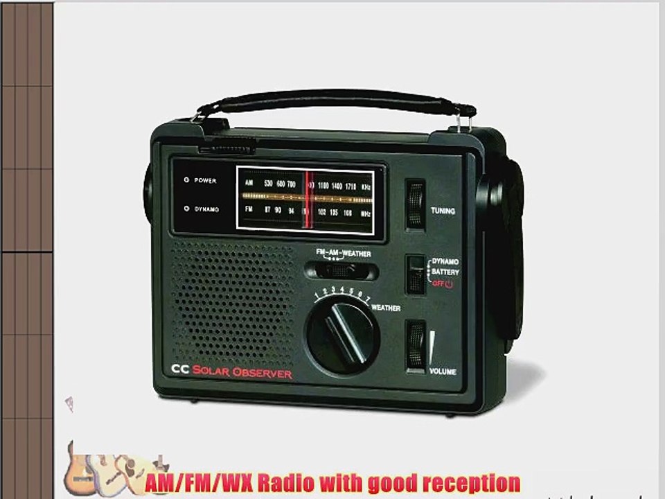 C Crane Co COBS CC Solar Observer Wind Up Radio with AM FM Weather and built in LED Flashlight