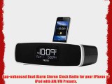 iHome iA90BZ App-Enhanced Dual Alarm Stereo Clock Radio for iPhone / iPod